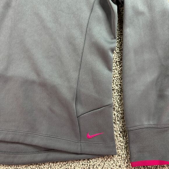 Nike Golf Jacket Womens Large Gray Pink 1/4 Zip Pullover Cover Up Dri Fit READ - Picture 3 of 13